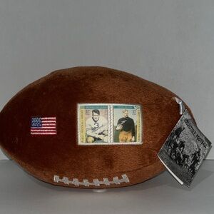 Brown Football Plush with Stamps and Flag